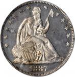 1887 Liberty Seated Half Dollar. Proof-64 Cameo (PCGS).