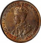 AUSTRALIA. Penny, 1916-I. Calcutta Mint. PCGS MS-63 Brown Gold Shield.