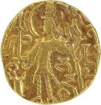 公元300-330年古代丝绸之路萨伽国王金币共三枚，较稀少，极美品
