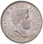 Italian coins;NAPOLI Ferdinando II (1830-1859) Piastra 1841 - Magliocca 560 AG (g 27.55) - qSPL;250