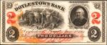 Doylestown, Pennsylvania. Doylestown Bank of Bucks County. June 1, 1861. $2. Uncirculated. Proof.