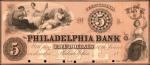 Philadelphia, Pennsylvania. The Philadelphia Bank. ND (18xx). $5. Choice Uncirculated. Proof.