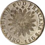 PERU. South Peru (Republic of). 2 Reales, 1838-AREQ. Arequipa Mint. NGC MS-63.