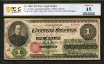 Fr. 16. 1862 $1 Legal Tender Note. PCGS Banknote Choice Extremely Fine 45.