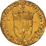 フランス (France) フランソワ1世 紋章図 エキュ・ドール金貨 年号なし(1515～47年) Fr345 ／ Francois I Ecu dor Gold