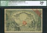 Banco de Portugal, Azores, 10 mil reis, 30 January 1905, serial number C 04895, blue and green, Luis