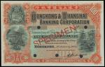 The HongKong and Shanghai Banking Corporation, $100, specimen, 1.1.1923, orange and black, $100 at e