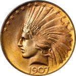 1907年印第安鹰金币 PCGS MS 67 1907 Indian Eagle