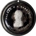 1840 William Henry Harrison Sulfide. DeWitt-WHH 1840-99. White Metal, Enamel and Glass. Very Fine.
