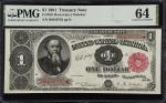 Fr. 350. 1891 $1 Treasury Note. PMG Choice Uncirculated 64.