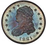 1821 Capped Bust Quarter. Browning-6. Rarity-7. Mint State-65 (PCGS).PCGS Population: 6, 5 finer (MS