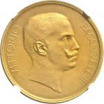 ITALIEVictor-Emmanuel III (1900-1946). Essai de 100 lire en Or avec Minerve et l’Agriculture par S. 