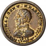 1840 William Henry Harrison. DeWitt-WHH 1840-Unlisted. Gilt copper. 25.4 mm. Choice Very Fine.