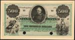 Fr. 202c (W-3920). 1861 $500 Interest Bearing Note. PCGS Choice About New 55. Specimen.