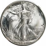 1945-D Walking Liberty Half Dollar. MS-66 (NGC).