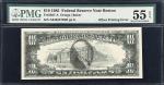 Fr. 2027-A. 1985 $10 Federal Reserve Note. Boston. PMG About Uncirculated 55 EPQ. Offset Printing Er