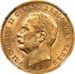 GERMANY. Baden. 20 Mark, 1911-G. Karlsruhe Mint. Friedrich II. NGC MS-61.