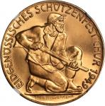 SWITZERLAND. Graubunden Shooting Festival Gold Medal, 1949. NGC MS-67.