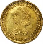ECUADOR. 1838-FP 4 Escudos. Quito mint. KM-19. MS-61 (PCGS).