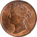 1889年海峡殖民地1/2分。STRAITS SETTLEMENTS. 1/2 Cent, 1889. London Mint. Victoria. PCGS MS-64 Red Brown.