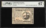 CC-32. Continental Currency. May 9, 1776. $2. PMG Superb Gem Uncirculated 67 EPQ.