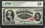 Fr. 223. 1891 $1 Silver Certificate. PMG Choice About Uncirculated 58.