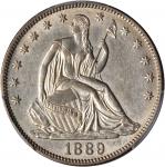 1889 Liberty Seated Half Dollar. WB-101. AU-58 (PCGS).
