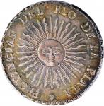 ARGENTINA. 8 Reales, 1813-PTS J. Potosi Mint. PCGS MS-61 Gold Shield.