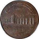 Massachusetts--New Bedford. 1833 Francis L. Brigham. HT-176, Low-73, W-MA-280-10a. Rarity-2. Copper.