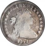 1797 Draped Bust Silver Dollar. BB-73, B-1a. Rarity-3. Stars 9x7, Large Letters. VG-10 (PCGS). OGH.