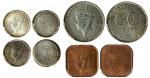 马来亚钱币4枚一组，包括40年半分，41年 5分两枚，43年20分，分别评PCGS MS65RD， MS65， MS63及AU58