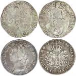 欧洲钱币2枚一组，包括1648年荷兰48Stuivers及1762年法国银币，F及AVF品相