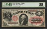 Fr. 26. 1875 $1 Legal Tender Note. PMG About Uncirculated 55.