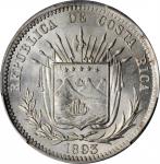 COSTA RICA. 25 Centavos, 1893. Heaton Mint. PCGS MS-66+ Gold Shield.