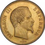 フランス (France) ナポレオン3世 無冠像 100フラン金貨 1857年(A) KM786.1 ／ Napoleon III 100 Francs Gold