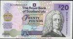 The Royal Bank of Scotland, £20, 4th August 2020, serial number QETQM000367, (Pick 361), A unique me
