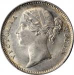 1840年印度1/2卢比。INDIA. 1/2 Rupee, 1840-(B&C). Bombay or Calcutta Mint. Victoria. PCGS MS-64.