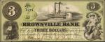 Omaha City, Nebraska. Brownville Bank. September 1, 1857. $3. Choice Uncirculated.