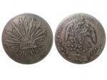 1888年墨西哥8 Reales，KM377.10，美品，戳记币，WS 藏品
