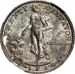 PHILIPPINES. Mint Error -- Obverse Lamination -- 20 Centavos, 1945-D. Denver Mint. NGC MS-66.