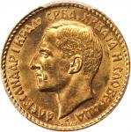 YUGOSLAVIA. 20 Dinara, 1925. PCGS Genuine--Cleaned, Unc Details Gold Shield.