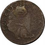 Undated (ca. 1652-1674) St. Patrick Farthing. Martin 1b.5-Ba.20, W-11500. Rarity-8. Copper. Nothing 