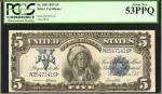 Fr. 280. 1899 $5 Silver Certificate. PCGS About New 53 PPQ.