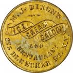 New York, New York. 1868 M.J. Dixons Ice Cream Saloon. Bowers NY-4620. Gilt brass. 34 mm. Choice Min