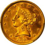 1839-C Liberty Head Half Eagle. Winter-1, the only known dies. Die State I. MS-64 (PCGS).