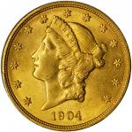 美国1904年20美元金币。
