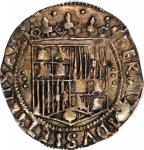 SPAIN. Real, ND (1474-1504)-S. Seville Mint. Ferdinand V & Isabel II. PCGS AU-53.