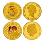 2000年澳大利亚发行第27届奥林匹克运动会彩色纪念金币二枚