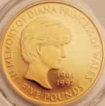英国 (Great Britain) ダイアナ妃追悼記念 5ポンド金貨 1999年 KM997b ／ In Memory of Diana - Princess of Wales 5 Pounds G