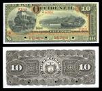 El Salvador. Banco Occidental. 10 Pesos. (1893-1917). P-S177s. Black on yellow and brown underprint.